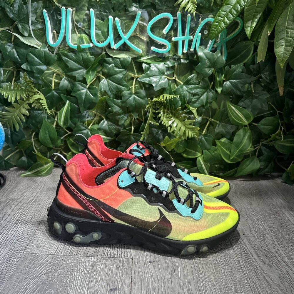Nike React Element 87 Mens 10 Shoes Hyper Fusion Volt Racer Running Sneakers
